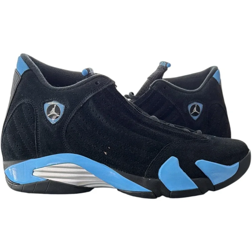 Air Jordan 14 Retro Black/University Blue (Style 48741-007) Size 11 1/2